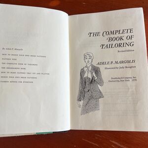 Vintage The Complete Book of Tailoring by Adele P Margolis fashion design